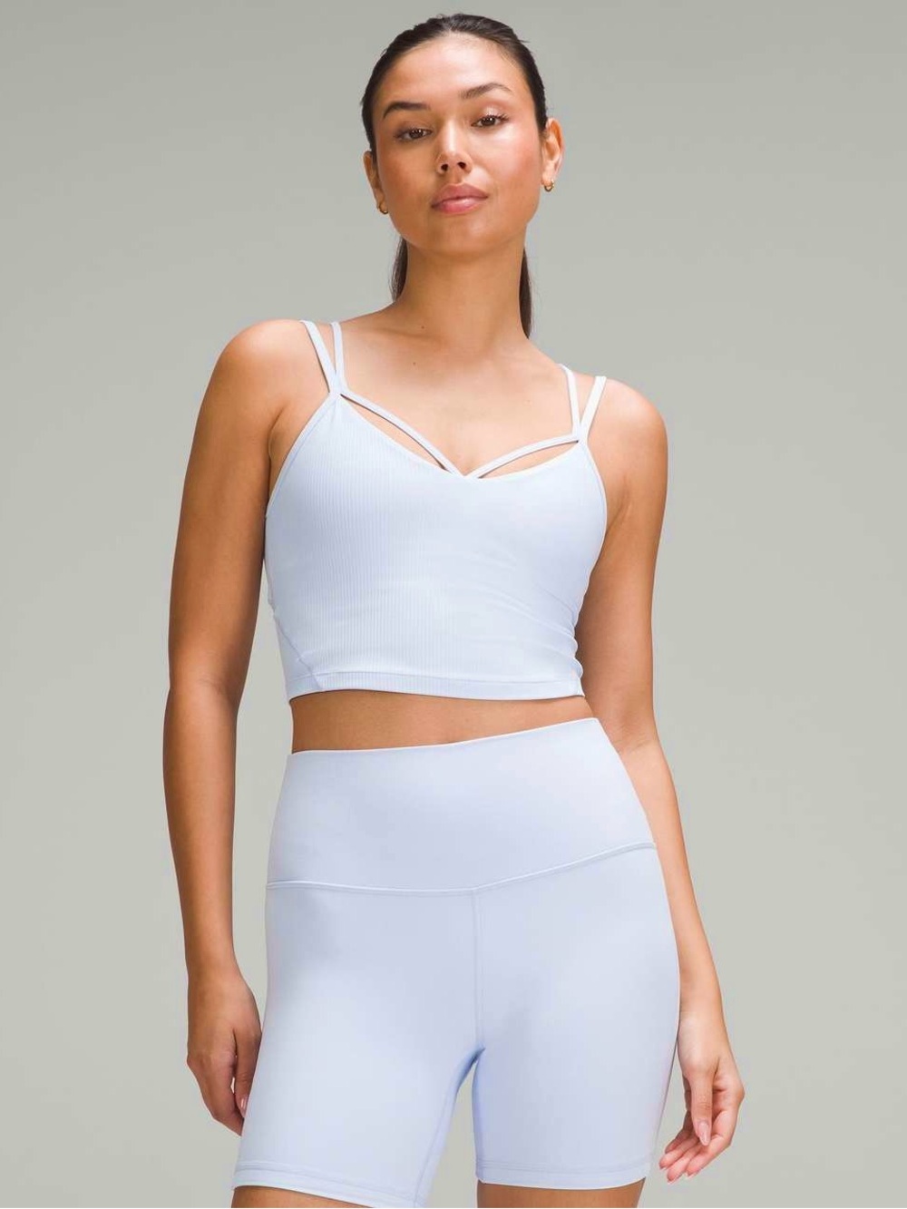 Lululemon Align Strappy Ribbed Tank Top Light Sppt. A/B Cup in Windmill - Size 6